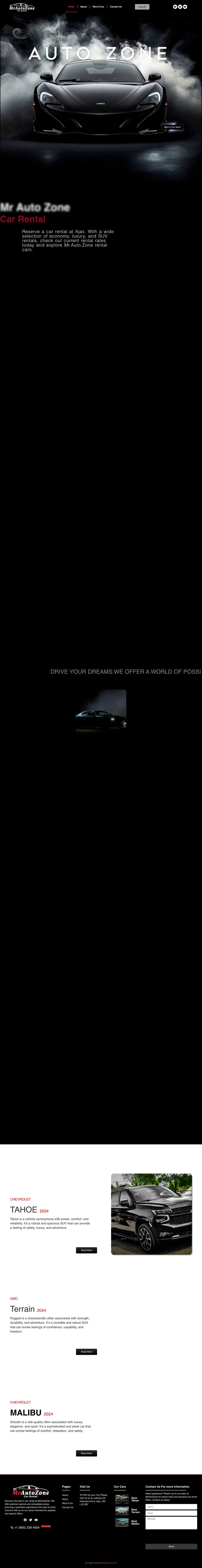 Mr Auto Zone: the Home page of mrautozone.ca, full-page capture