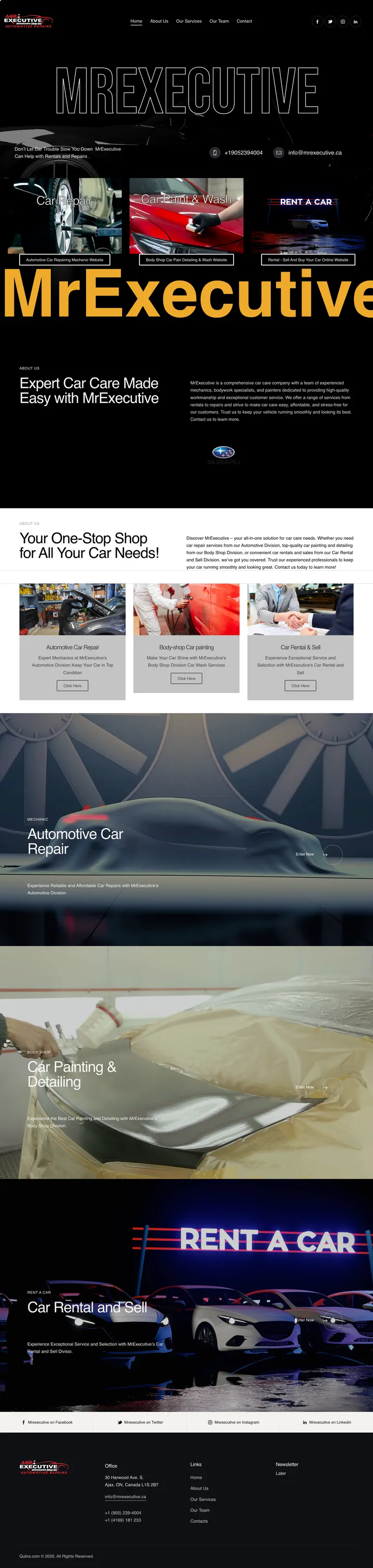 Mr Executive: the Home page of mrexecutive.ca, full-page capture