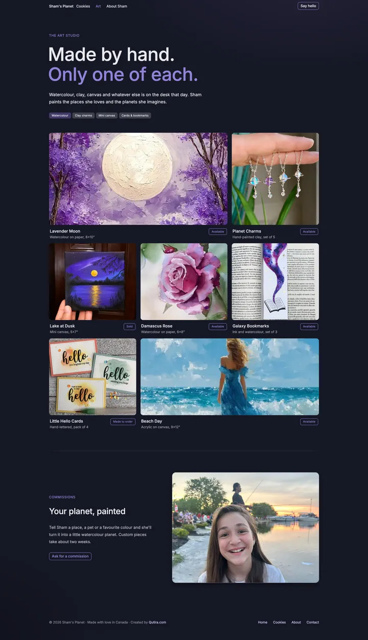Sham Planet: the Art page of shamplanet.com, full-page capture