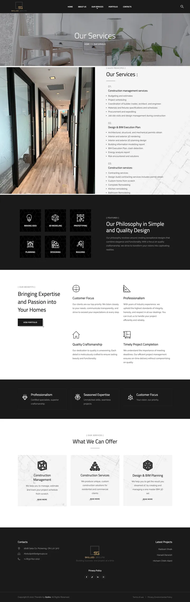 Skilled Groups: the Our Services page of skilledgroups.ca, full-page capture