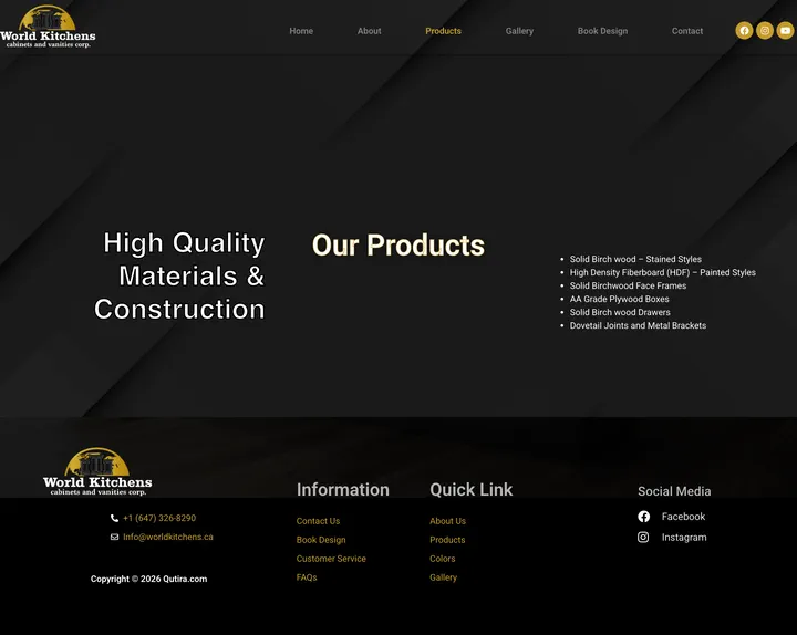 World Kitchens: the Projects page of worldkitchens.ca, full-page capture